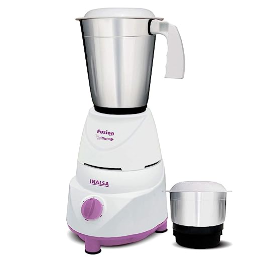 Inalsa Fusion 550-Watt Mixer Grinder with 2 Jar (White/Light Purple) Inalsa Fusion 550-Watt Mixer Grinder with 2 Jar (White/Light Purple)